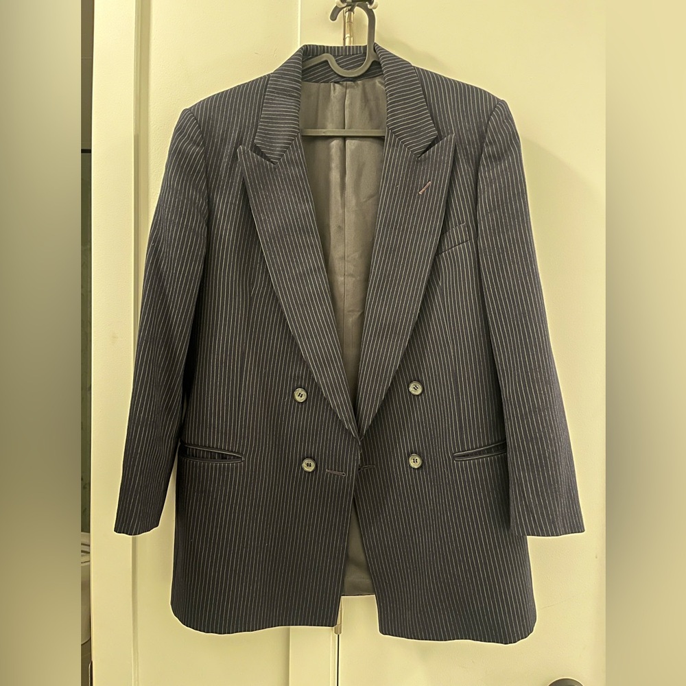 Oversized Navy Pinstripe Blazer